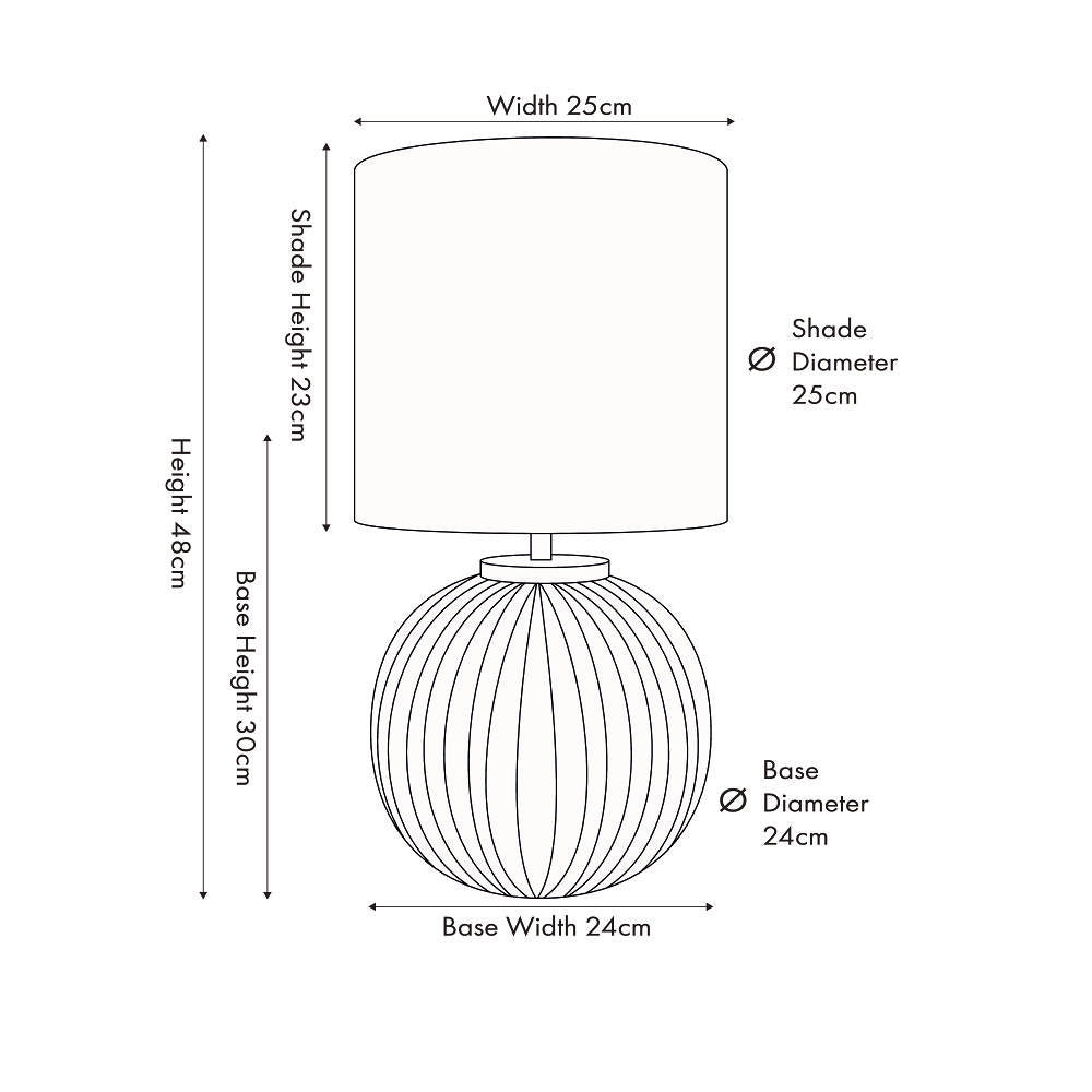 Doncarr Terracotta Textured Ball Lamp Base