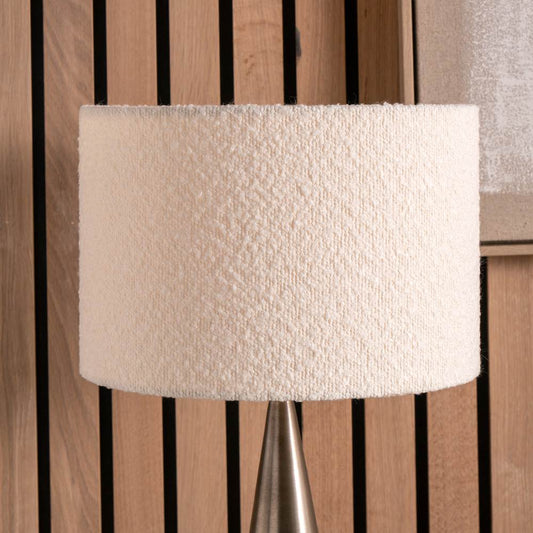 Doncarr White Bouclé Cylinder Shade - 45cm